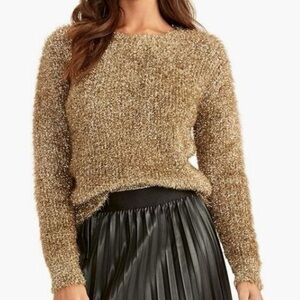 RACHEL Rachel Roy Metallic Gold Sweater